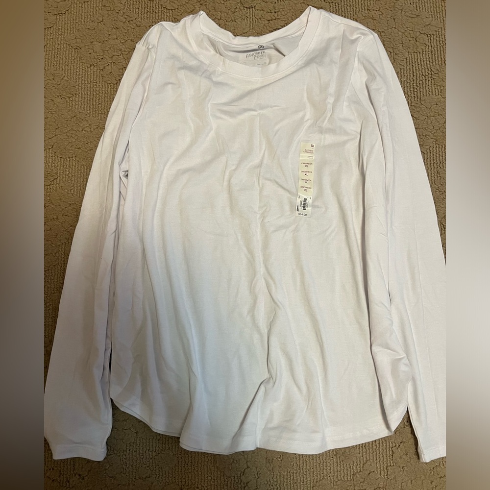Plain white long sleeve shirt